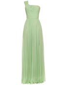 Elie Saab Asymmetric Silk-Georgette Gown - Lyst