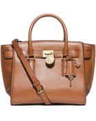 Michael Kors Hamilton Traveler Medium Leather Satchel - Lyst