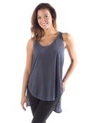 Wilt Clothing Wilt High Low Linen Tank In Blueberry - Lyst