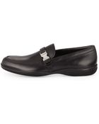 Prada Buckled Leather Loafer - Lyst