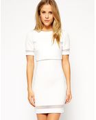 Asos Sheer & Solid Crop Top Body-Conscious Dress - Lyst