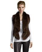 Vince Dark Brown Raccoon Fur Wide Lapel Open Front Asymmetrical Vest - Lyst