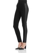 DKNY Zip Cuff Mixed Media Leggings - Lyst