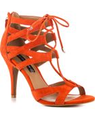 Steven By Steve Madden Gingir Lace Up Sandals - Green - Lyst
