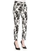 Oscar de la Renta Abstract Floral Cropped Pants - Lyst