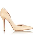 Oscar de la Renta Roberta Pvc-Trimmed Leather Pumps - Lyst