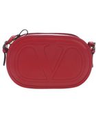 Valentino Red Leather 'Logo Go' Crossbody Bag - Lyst