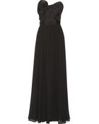 Notte By Marchesa Bow-Embellished Silk Gown - Lyst