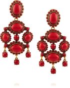 Oscar de la Renta Gold-Tone Cabochon Earrings - Lyst