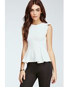 Forever 21 Box-Pleated Peplum Top - Lyst