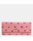 Coach Soft Wallet In Heart Print Crossgrain Leather - Lyst
