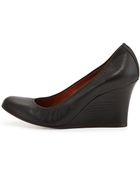 Lanvin Leather Ballerina Wedge Pump - Lyst