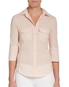 James Perse Woven Knit Cotton Shirt - Lyst