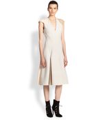 Bottega Veneta Leather-Insert Dress - Lyst