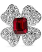 Kenneth Jay Lane Crystal Pavé Flower Ring - Lyst