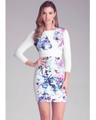 Bebe Print Block Inset Dress - Lyst