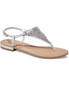 Express Jeweled Metallic Tstrap Sandal - Lyst