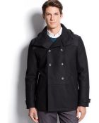 Calvin Klein Short Wool-Blend Peacoat - Lyst