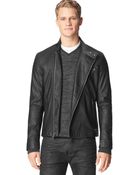 Calvin Klein Jeans Ck Jeans Textured Faux Leather Moto Jacket - Lyst