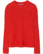 Halston Heritage Ribbed-Knit Wool-Blend Sweater - Lyst