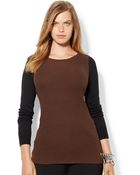 Lauren by Ralph Lauren Plus Size Colorblocked Sweater - Lyst