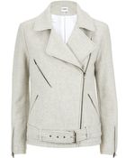 Nicole Farhi Wool Biker Jacket - Lyst