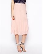 Asos Midi Skirt In Textured Pleat - Lyst