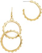 Kenneth Jay Lane Asymmetrical Hoop Earrings - Gold - Lyst