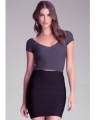 Bebe Diamond Metallic Crop Top - Lyst