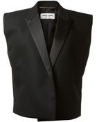 Saint Laurent Black Wool Smoking Jacket - Lyst