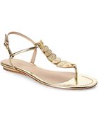 Aerin Gold Leah Thong Sandals - Lyst
