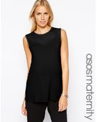 Asos Maternity Sleeveless Tunic With Sheer Panel - Lyst
