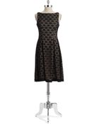 Maggy London Eyelet Fit And Flare Dress - Lyst