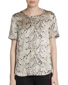 Equipment Riley Silk Pythonprint Tee - Lyst