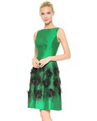 Lela Rose Cocktail Dress with Embroidered Skirt Emeraldivory - Lyst