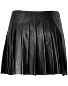 RED Valentino Leather Pleated Mini-Skirt - Lyst