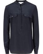 Reiss Alexa Semi-Sheer Silk Blouse - Lyst
