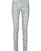 Etoile Isabel Marant Irwin Cropped Low-Rise Printed Corduroy Skinny Jeans - Lyst