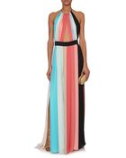 Juan Carlos Obando Silk-Georgette Striped Halterneck Gown - Lyst