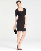 Ann Taylor Petite Triacetate Short Sleeve Sheath Dress - Lyst