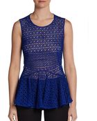 Alexander McQueen Macramã Peplum Tank - Lyst