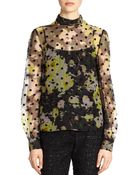 Erdem Lacrose Dot Silk Organza Blousee Blouse - Lyst
