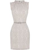 Oasis High Neck Lace Dress - Lyst