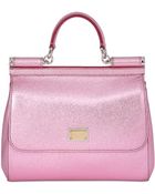 Dolce & Gabbana Medium Sicily Lamé Dauphine Leather Bag - Lyst