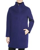 Elie Tahari Dalia Long Coat W/ Stand Collar - Lyst