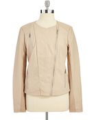 Calvin Klein Faux Leather Moto Jacket - Lyst