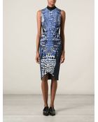 Dion Lee Crocodile Effect Printed Dress - Lyst