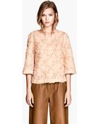 H&M Blouse With Flowers - Lyst