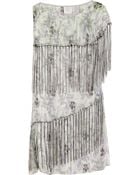Anna Sui Printed Metallic Silk-Blend Chiffon Mini Dress - Lyst