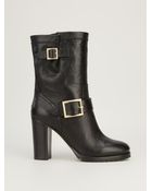Jimmy Choo Black Leather Dart Boot - Lyst